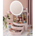 360° Cosmetic Storage Box with LED Light Goddess Mirror
